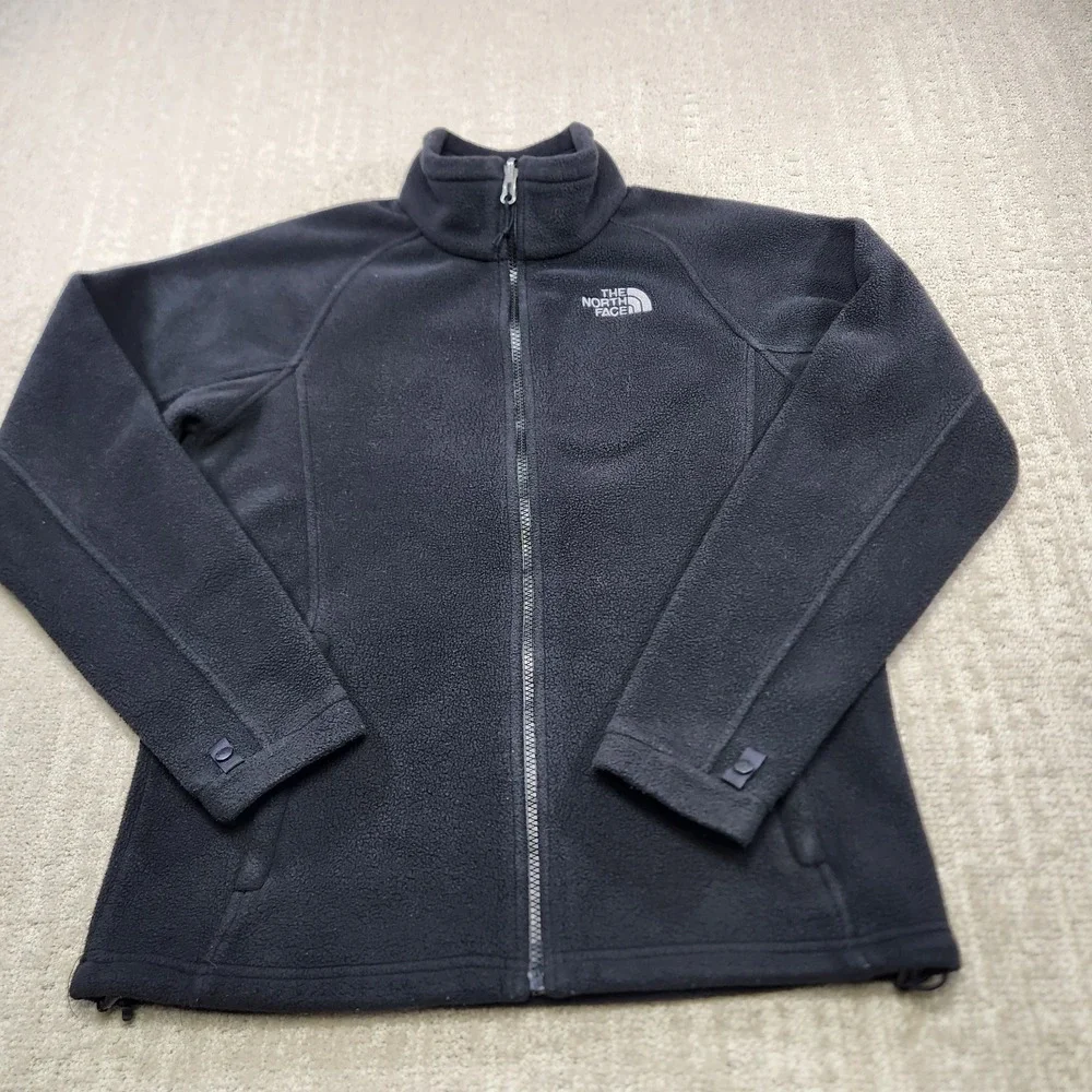 North Face Jacket Women Medium Khumbu Heavy Fleece Black Full Zip Outdoor Hiking